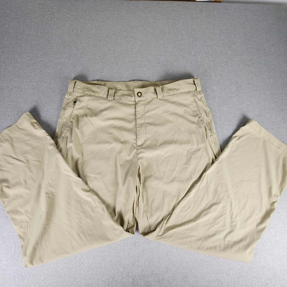 ExOfficio Mens Hiking Pants Tan Nylon Stretch Outdoor Travel Utility Light 40x32